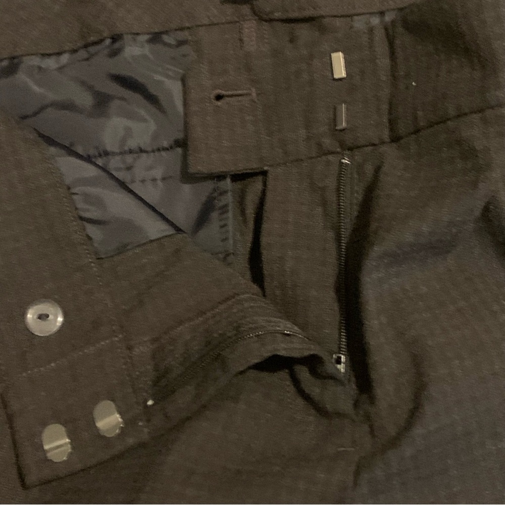 NWOT Ann Taylor Factory Charcoal gray burgundy Check dress pants Sz 10 - Picture 8 of 16